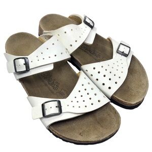 Birkenstock Birkis White Perforated Double-Strap Sandals size L10M8